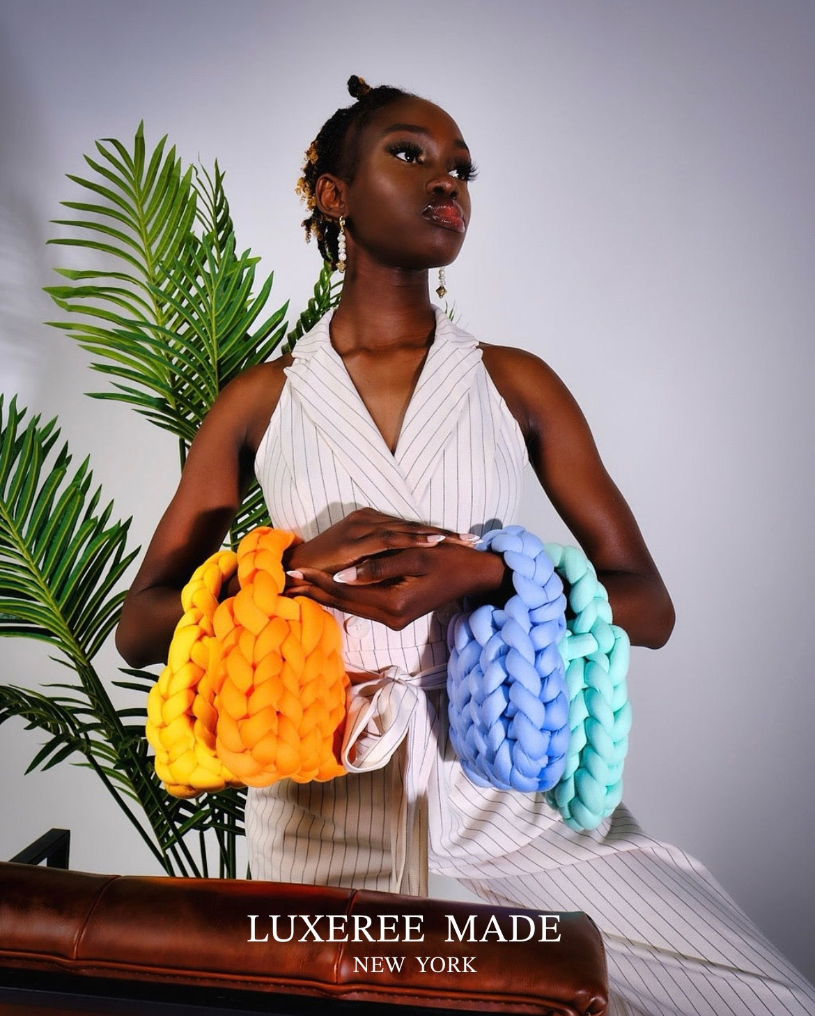 LUXEREE MADE Mini Trelawny Purse- Bae-bee Blue Skies